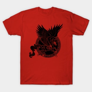 Greek Pegasus (black, with background) T-Shirt